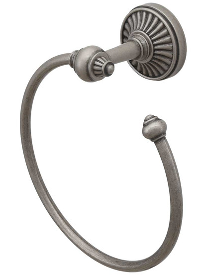 Tuscany Towel Ring in Antique Pewter.